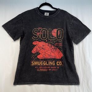 Han Solo Comfort Colors Graphic T-Shirt Black Red Orange Men’s Size Medium